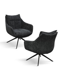 MOBILI 2G - Poltrona moderna Design metallo imbottita tessuto 55x55x84 vista frontale