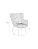 MOBILI 2G - Poltrona moderna Design metallo imbottita velluto 72x73x87,5 vista frontale misure