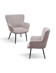 MOBILI 2G - Poltrona moderna Design metallo imbottita velluto 72x73x87,5 vista frontale