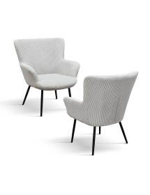 MOBILI 2G - Poltrona moderna Design metallo imbottita velluto 72x73x87,5 vista frontale