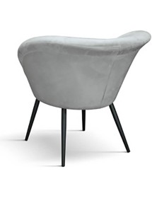 MOBILI 2G - Poltrona moderna Design metallo imbottita velluto grigio 72,5x87,5x78 vista frontale
