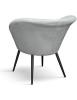 MOBILI 2G - Poltrona moderna Design metallo imbottita velluto grigio 72,5x87,5x78 vista frontale