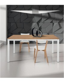 TAVOLO MODERNO ROVERE ALLUNGABILE GAMBE BIANCHE 110X70x78 (835)