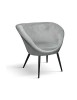 MOBILI 2G - Poltrona moderna Design metallo imbottita velluto grigio 72,5x87,5x78 vista frontale