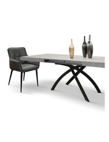 MOBILI 2G - Set 2 Sedie moderne Design metallo imbottite ecopelle grigio 43x63x86 VISTA FRONTALE