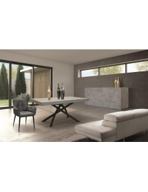 MOBILI 2G - Set 2 Sedie moderne Design metallo imbottite ecopelle grigio 43x63x86 VISTA FRONTALE