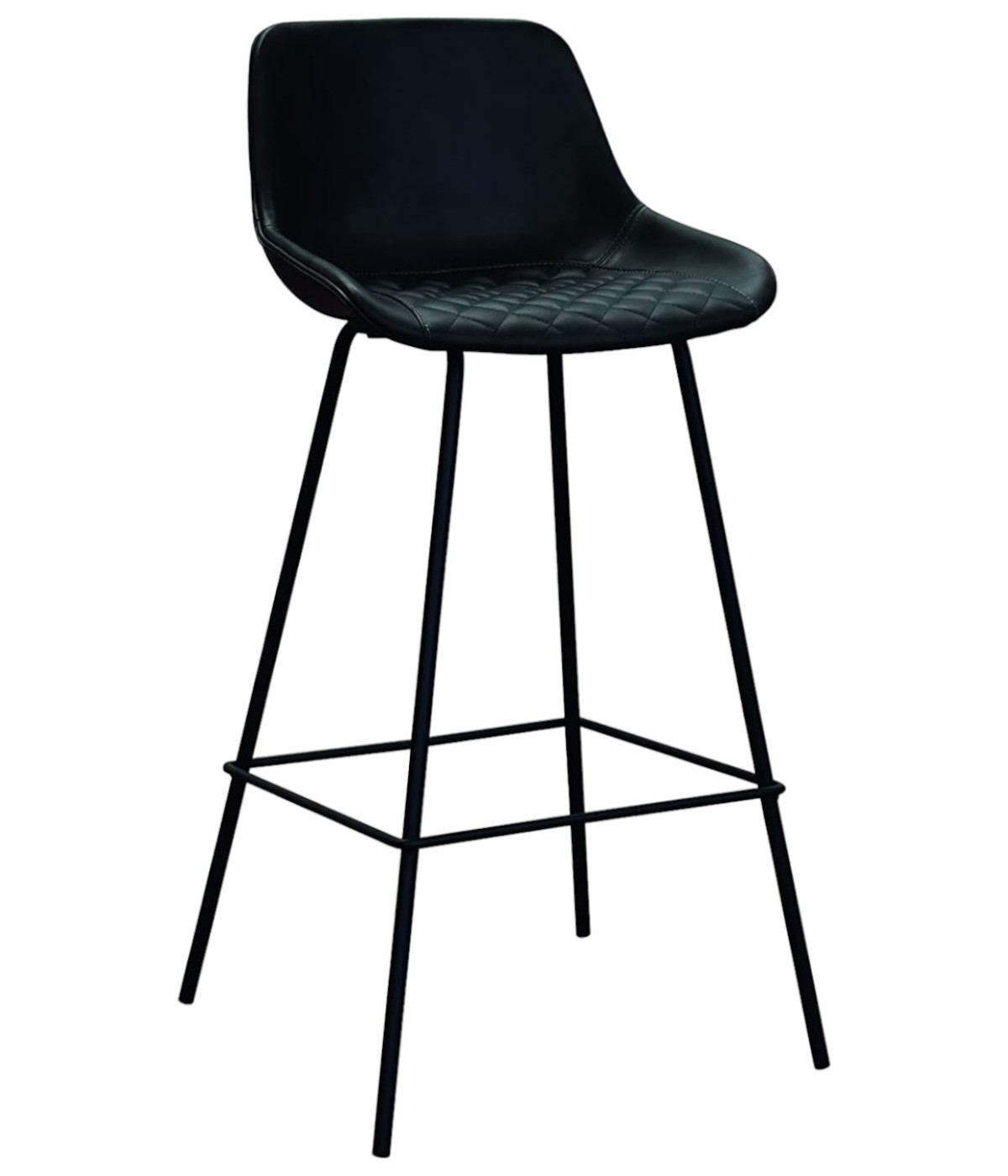 MOBILI 2G - Set 2 Sgabelli moderni Design metallo ecopelle antracite 36x44x100 vista frontale