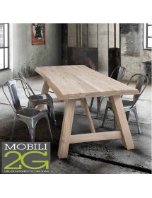 MOBILI 2G - TAVOLO MASSELLO NODO APERTO 250X100 SP. 6 cm  FISSO
