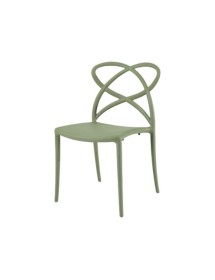 MOBILI 2G - SET 04 SEDIE VERDI AVOCADO IN POLIPROPILENE MISURA L55X50 H.82 vista frontale