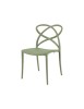 MOBILI 2G - SET 04 SEDIE VERDI AVOCADO IN POLIPROPILENE MISURA L55X50 H.82 vista frontale