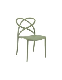 MOBILI 2G - SET 04 SEDIE VERDI AVOCADO IN POLIPROPILENE MISURA L55X50 H.82 vista frontale