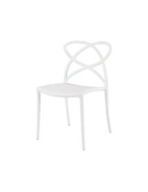 MOBILI 2G - SET 04 SEDIE BIANCHE IN POLIPROPILENE MISURA L55X50 H.82 VISTA FRONTALE