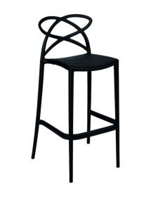 MOBILI 2G - Set 4 Sgabelli Design Moderni Polipropilene Nero 41x46x102 vista frontale