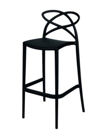 MOBILI 2G - Set 4 Sgabelli Design Moderni Polipropilene Nero 41x46x102 vista frontale