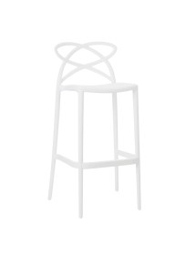 MOBILI 2G - Set 4 Sgabelli Design Moderni Polipropilene bianco 41x46x102 VISTA FRONTALE