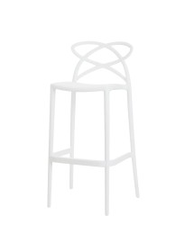 MOBILI 2G - Set 4 Sgabelli Design Moderni Polipropilene bianco 41x46x102 VISTA FRONTALE