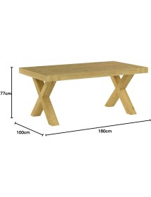 TAVOLO RETTANGOLARE ALLUNGABILE ROVERE CONSUMATO 180X100 H.77 (654)