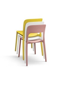 MOBILI 2G - Set 4 Sedie Design Moderne Polipropilene 40x40x79 vista frontale impilabili