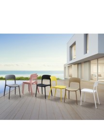 MOBILI 2G - Set 4 Sedie Design Moderne Polipropilene 40x40x79 vista frontale