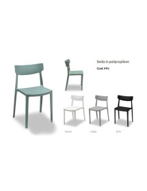 MOBILI 2G - Set 4 Sedie Design Moderne Polipropilene 51,5x48x78,5 vista frontale