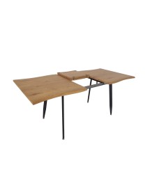 Mobili 2G - Tavolo moderno design allungabile rovere naturale 140x85x76 VISTA LATERALE APERTO