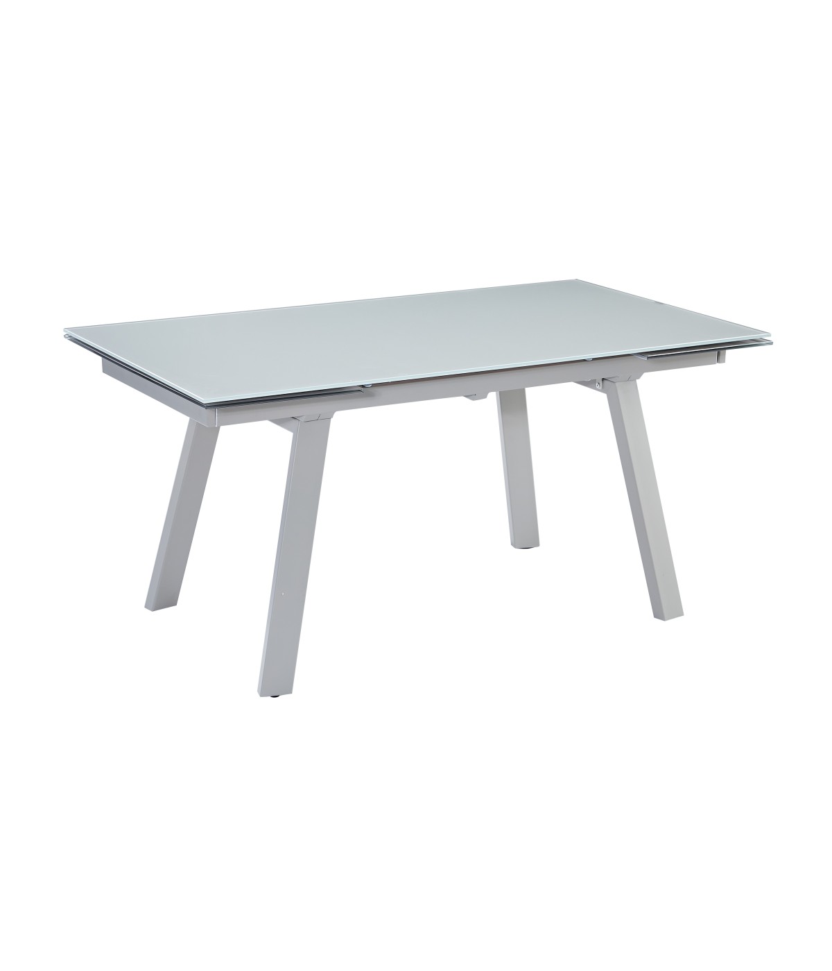 Mobili 2G - Tavolo moderno allungabile piano Vetro Champagne 160x90x78 vista frontale