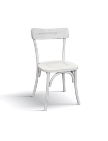 MOBILI 2G - Set 2 Sedie In Legno bianco Consumato Effetto Shabby 44X42x86 VISTA FRONTALE