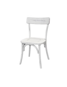 MOBILI 2G - Set 2 Sedie In Legno bianco Consumato Effetto Shabby 44X42x86 VISTA FRONTALE
