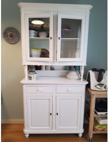 CRISTALLIERA ARTE POVERA 2 PORTE IN LEGNO SHABBY BIANCO 104X43X205 ...