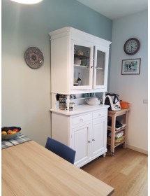 CRISTALLIERA ARTE POVERA 2 PORTE IN LEGNO SHABBY BIANCO 104X43X205 ...