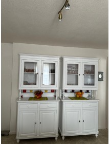 CRISTALLIERA ARTE POVERA 2 PORTE IN LEGNO SHABBY BIANCO 104X43X205 ...