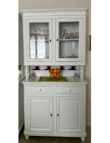 CRISTALLIERA ARTE POVERA 2 PORTE IN LEGNO SHABBY BIANCO 104X43X205 ...