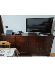 MADIA CREDENZA IN LEGNO NAPOLETANA 4 ANTE TINTA NOCE 196x43x98 (510)