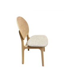 MOBILI 2G - Set 2 Sedie design In Legno naturale tessuto grigio 51X55,5x89 vista laterale