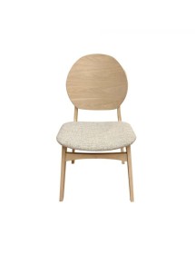 MOBILI 2G - Set 2 Sedie design In Legno naturale tessuto grigio 51X55,5x89 vista frontale