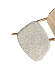 MOBILI 2G - Set 2 Sedie design In Legno naturale tessuto grigio 51X55,5x89 vista frontale tessuto grigio