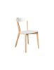 MOBILI 2G - Set 4 Sedie design Legno naturale bianco bicolore 43X79x76 vista frontale