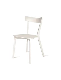 MOBILI 2G - Set 4 Sedie design Legno bianco opaco 43X79x76 vista frontale