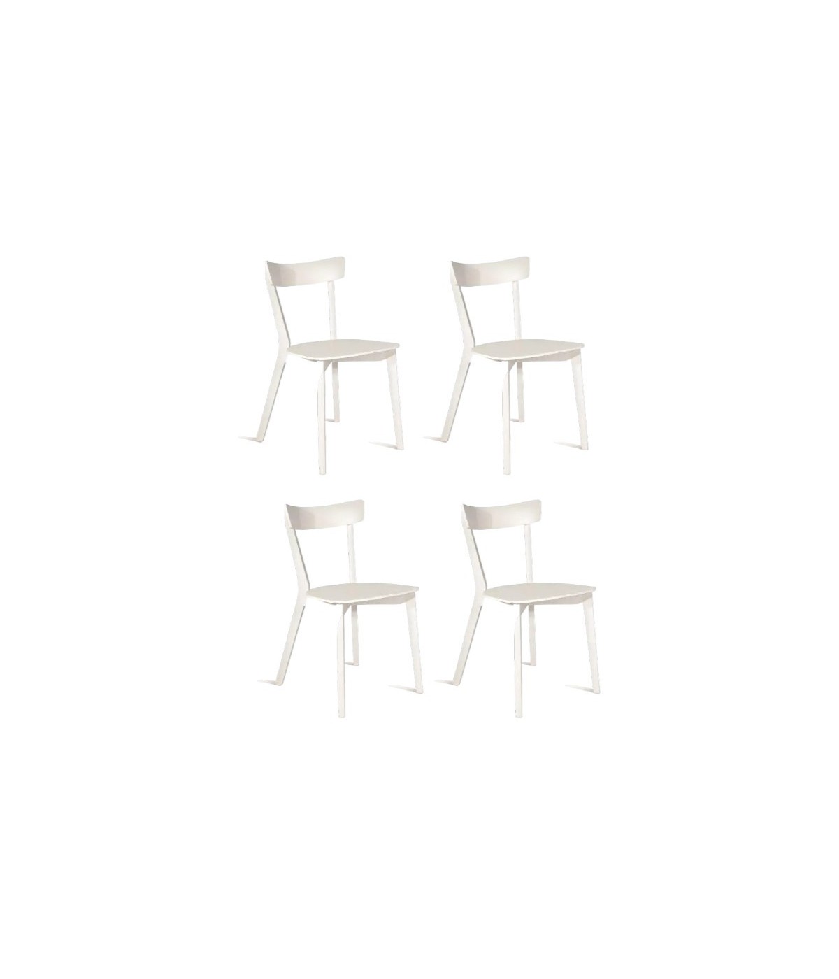 MOBILI 2G - Set 4 Sedie design Legno bianco opaco 43X79x76 vista frontale