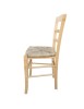 MOBILI 2G - Set 2 Sedie legno massello tinta naturale paglia 42x40x87 vista laterale