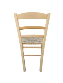 MOBILI 2G - Set 2 Sedie legno massello tinta naturale paglia 42x40x87 vista schienale