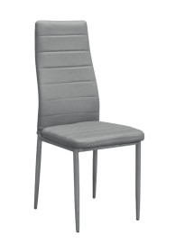 MOBILI 2G -  Set 6 Sedie moderne metallo ecopelle grigio 42,5X36x97,5 VISTA FRONTALE