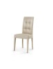 MOBILI 2G - SET 2 SEDIE MODERNE LEGNO ECOPELLE IMBOTTITA BEIGE CON BOTTONI