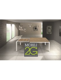 MOBILI 2G - TAVOLO ROVERE NODATO ALLUNGABILE 160x90 (844) vista frontale