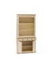 MOBILI 2G - Cristalliera in legno 2 porte shabby avorio patinato 103X42X206 VISTA FRONTALE APERTA