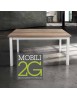 MOBILI 2G - TAVOLO ROVERE NODATO STRUTTURA IN LEGNO ALLUNGABILE 130X80x78 (842) VISTA FRONTALE