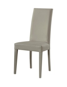 MOBILI 2G - SET 2 SEDIE MODERNE LEGNO ECOPELLE IMBOTTITA TORTORA vista frontale