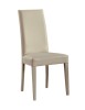 MOBILI 2G - SET 2 SEDIE MODERNE LEGNO ECOPELLE IMBOTTITA AVORIO vista frontale