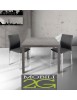 MOBILI 2G - TAVOLO MODERNO GRIGIO CEMENTO ALLUNGABILE LIBRO 90X90 VISTA FRONTALE