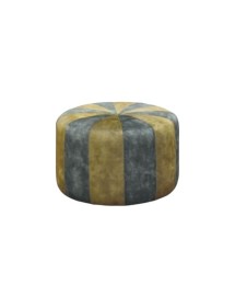 MOBILI 2G - Pouf moderno in velluto grigio e verde L.54 x H.35 vista frontale